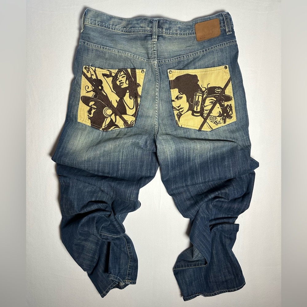 **SOLD**Y2K Ecko Unltd Graphic Track Jacket & Baggy Jeans Set Mens 34 Streetwear - Picture 12 of 15